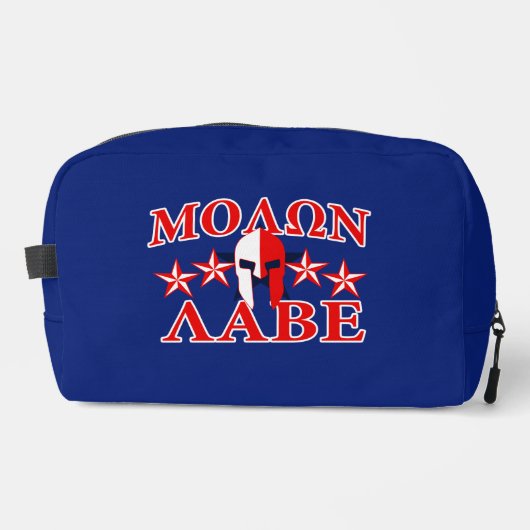 Molon Labe Spartan Warrior Helmet 5 sterren Toilettasje (Voorkant)