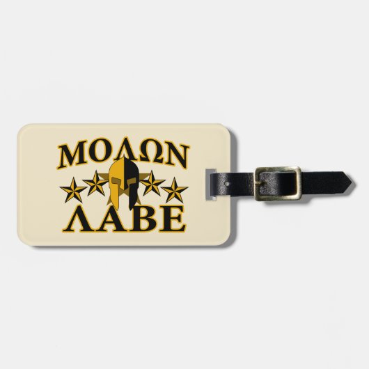Molon Labe Spartan Warrior Helmet Golden Decor Bagagelabel (Voorkant horizontaal)