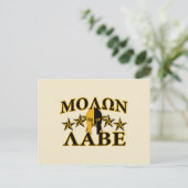 Molon Labe Spartan Warrior Helmet Golden Decor Briefkaart (Staand voorkant)