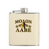 Molon Labe Spartan Warrior Helmet Golden Decor Heupfles (Voorkant)