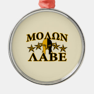 Molon Labe Spartan Warrior Helmet Golden Decor Metalen Ornament