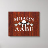 Molon Labe Spartan Warrior Helmet Mahogany Canvas Afdruk (Voorkant)