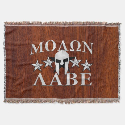 Molon Labe Spartan Warrior Helmet Mahogany Deken (Voorkant)