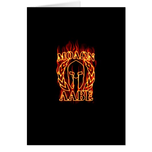 Molon Labe Spartan Warrior in Flames (Voorkant)