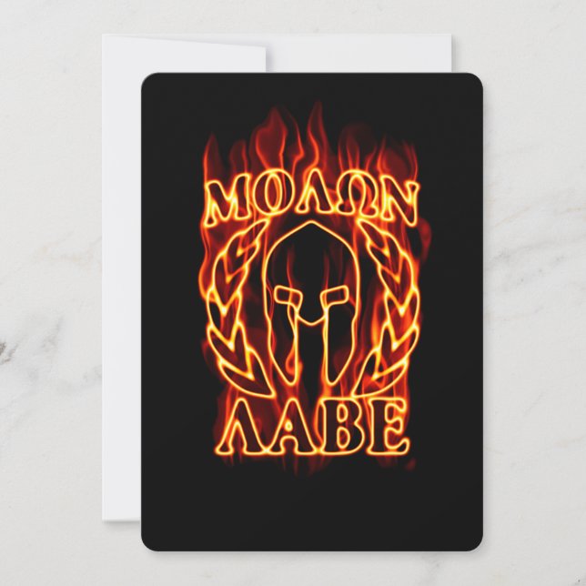 Molon Labe Spartan Warrior in Flames (Voorkant)