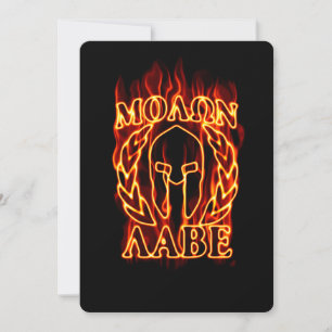 Molon Labe Spartan Warrior in Flames