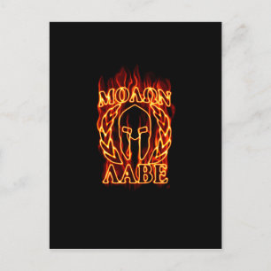 Molon Labe Spartan Warrior in Flames Briefkaart