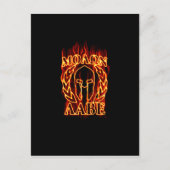 Molon Labe Spartan Warrior in Flames Briefkaart (Voorkant)