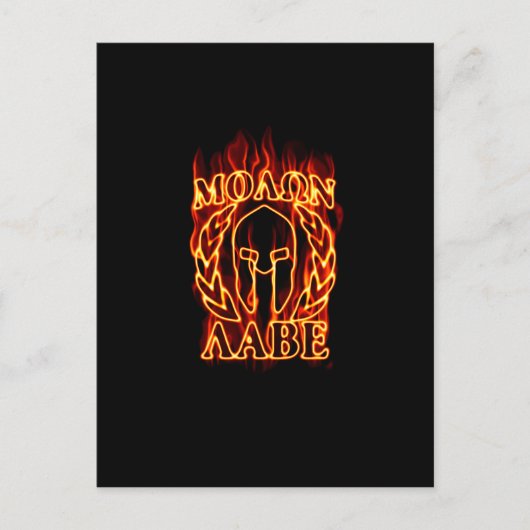 Molon Labe Spartan Warrior in Flames Briefkaart (Voorkant)