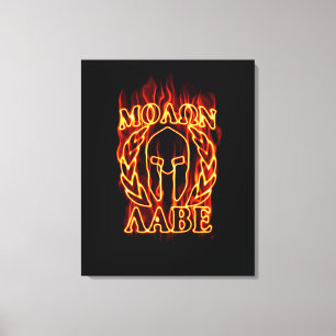 Molon Labe Spartan Warrior in Flames Canvas Afdruk