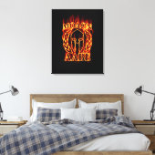 Molon Labe Spartan Warrior in Flames Canvas Afdruk (Insitu (Slaapkamer))