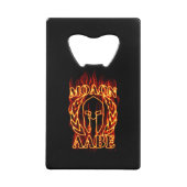 Molon Labe Spartan Warrior in Flames Creditkaart Flessenopener (Voorkant)