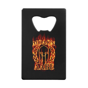 Molon Labe Spartan Warrior in Flames Creditkaart Flessenopener
