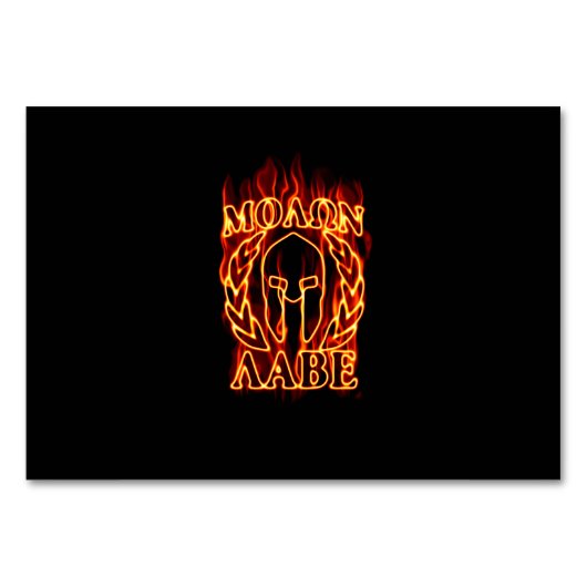 Molon Labe Spartan Warrior in Flames Kaart (Voorkant)
