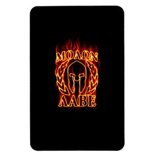 Molon Labe Spartan Warrior in Flames Magneet