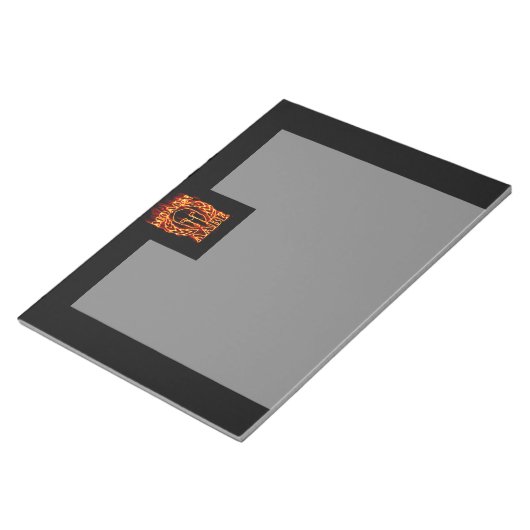 Molon Labe Spartan Warrior in Flames Notitieblok (Schuin)