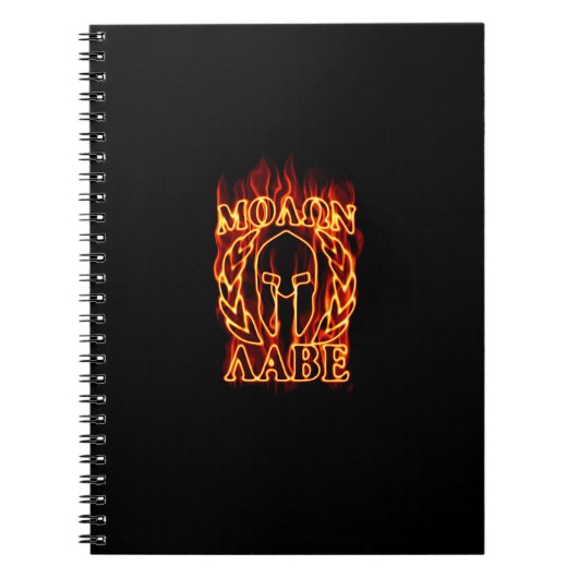 Molon Labe Spartan Warrior in Flames Notitieboek (Voorkant)