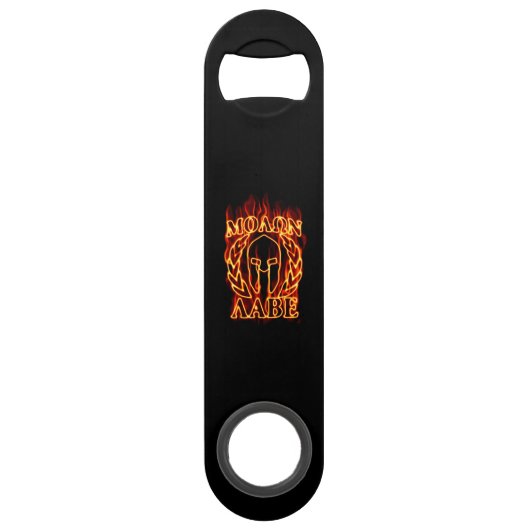 Molon Labe Spartan Warrior in Flames Speed Flessenopener (Voorkant)
