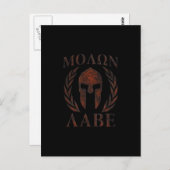 Molon Labe Spartan Warrior Iron Laurels Mask Briefkaart (Voorkant / Achterkant)
