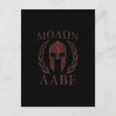 Molon Labe Spartan Warrior Iron Laurels Mask Briefkaart (Voorkant)