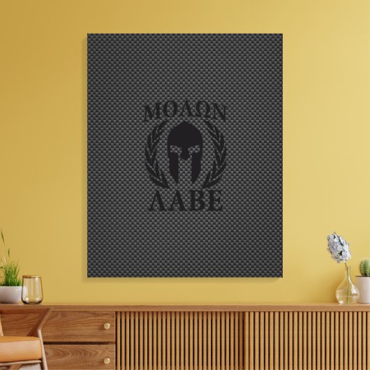 Molon Labe Spartan Warrior Laurels Canvas Afdruk (Insitu (Woonkamer))