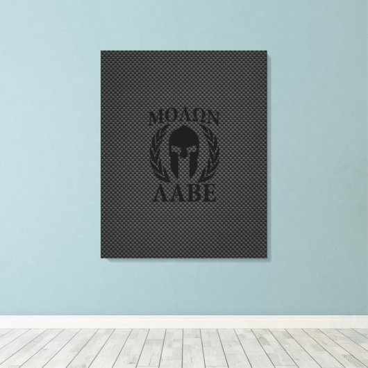 Molon Labe Spartan Warrior Laurels Canvas Afdruk (Insitu (Houten vloer))