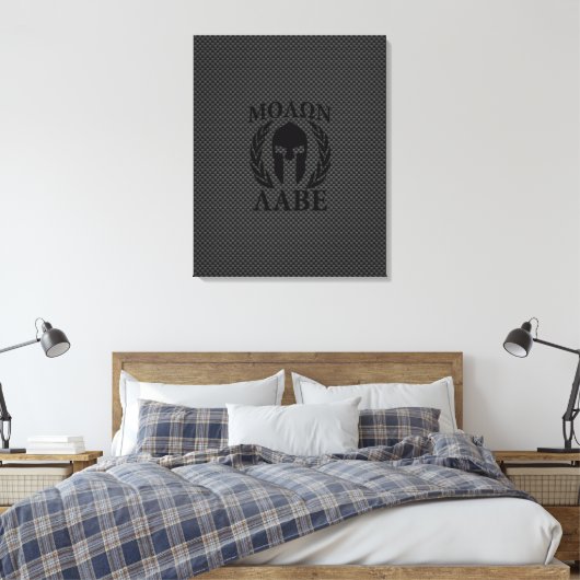 Molon Labe Spartan Warrior Laurels Canvas Afdruk (Insitu (Slaapkamer))