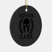 Molon Labe Spartan Warrior Laurels Carbon Style Keramisch Ornament (Rechts)