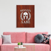 Molon Labe Spartan Warrior Laurels Chro Wood Print (Insitu (Woonkamer))