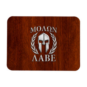 Molon Labe Spartan Warrior Laurels Chro Wood Print Magneet