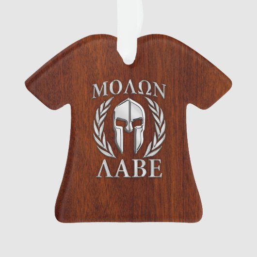 Molon Labe Spartan Warrior Laurels Chro Wood Print Ornament (voorkant)