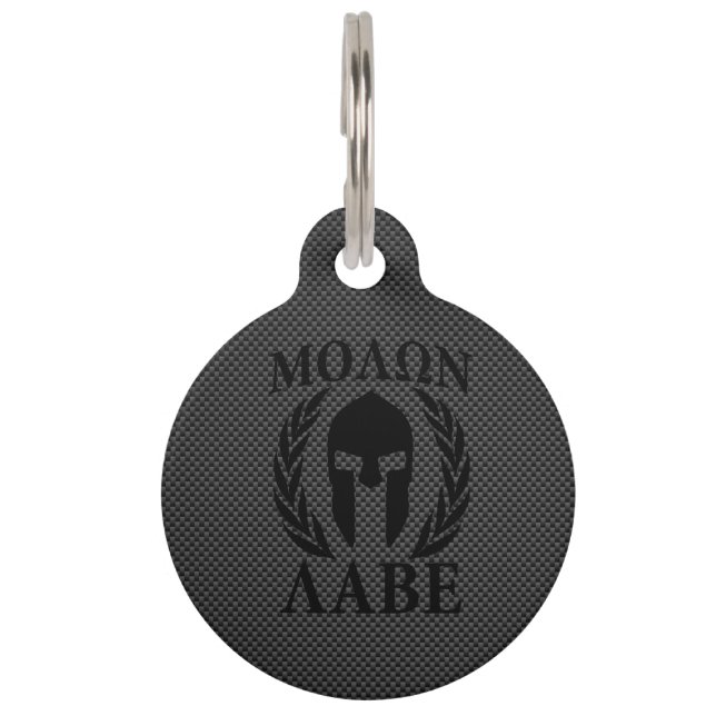 Molon Labe Spartan Warrior Laurels Huisdierpenning (Voorkant)