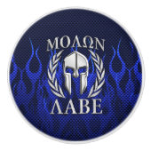 Molon Labe Spartan Warrior Laurels Keramische Knop (Voorkant)