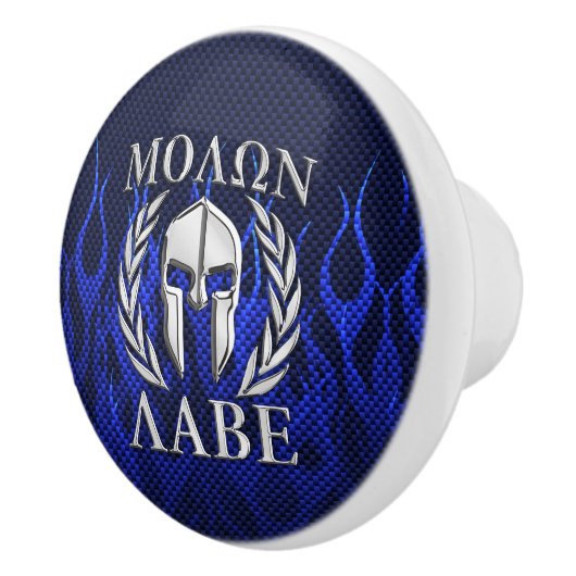 Molon Labe Spartan Warrior Laurels Keramische Knop (Rechts)