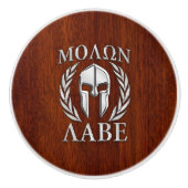 Molon Labe Spartan Warrior Laurels Keramische Knop (Voorkant)