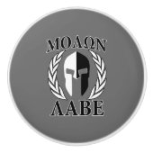 Molon Labe Spartan Warrior Laurels Keramische Knop (Voorkant)