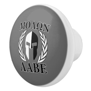 Molon Labe Spartan Warrior Laurels Keramische Knop