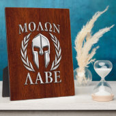 Molon Labe Spartan Warrior Laurels Mahogany Print Fotoplaat (Zijkant)
