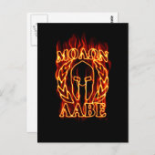 Molon Labe Spartan Warrior Laurels on Fire Briefkaart (Voorkant / Achterkant)
