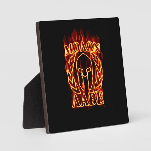 Molon Labe Spartan Warrior Laurels on Fire Fotoplaat (Voorkant)