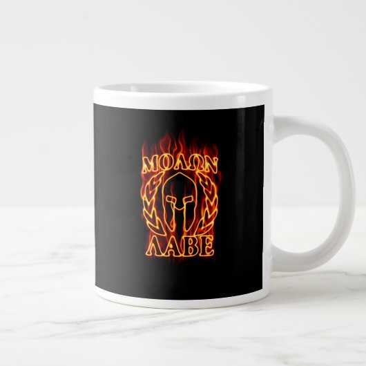 Molon Labe Spartan Warrior Laurels on Fire Grote Koffiekop (Rechts)