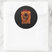 Molon Labe Spartan Warrior Laurels on Fire Ronde Sticker (Tas)