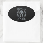 Molon Labe Spartan Warrior Laurels Ovale Sticker (Tas)