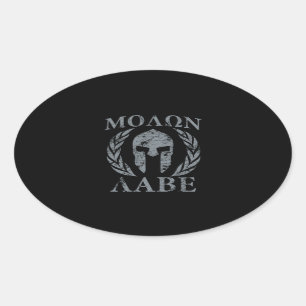 Molon Labe Spartan Warrior Laurels Ovale Sticker