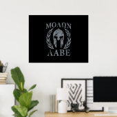 Molon Labe Spartan Warrior Laurels Poster (Thuiskantoor)