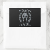 Molon Labe Spartan Warrior Laurels Rechthoekige Sticker (Tas)