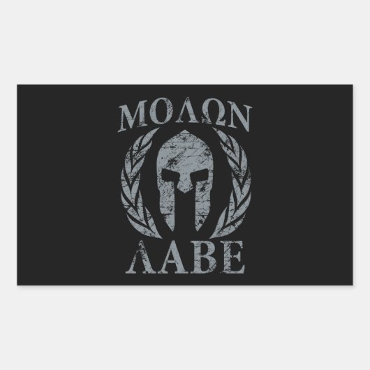 Molon Labe Spartan Warrior Laurels Rechthoekige Sticker (Voorkant)