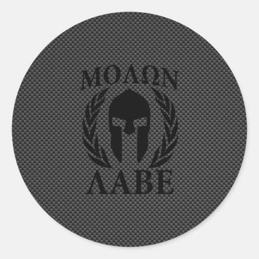 Molon Labe Spartan Warrior Laurels Ronde Sticker (Voorkant)