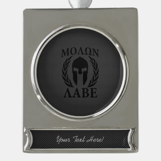 Molon Labe Spartan Warrior Laurels Verzilverd Banner Ornament (Voorkant)