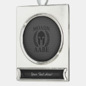 Molon Labe Spartan Warrior Laurels Verzilverd Banner Ornament (Links)